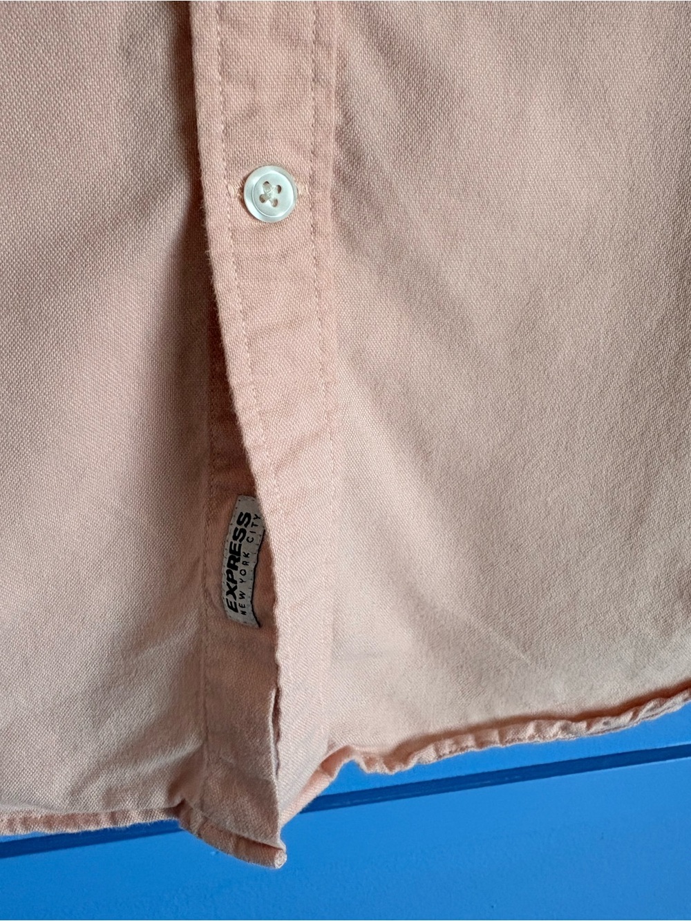 Express Men’s Peach Casual Button-Down Shirt - Slim Small - Picture 5 of 5